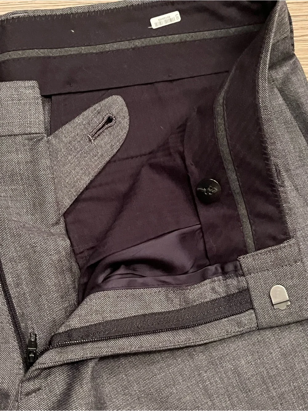 J. Crew Men's 100% Wool Gray Dress Pants - Tailored Flat Front Trousers
